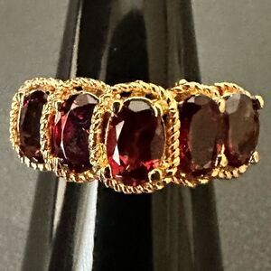 NWT Gen Garnet 14KT Gold Plated Tier Ring Size 5 - New
